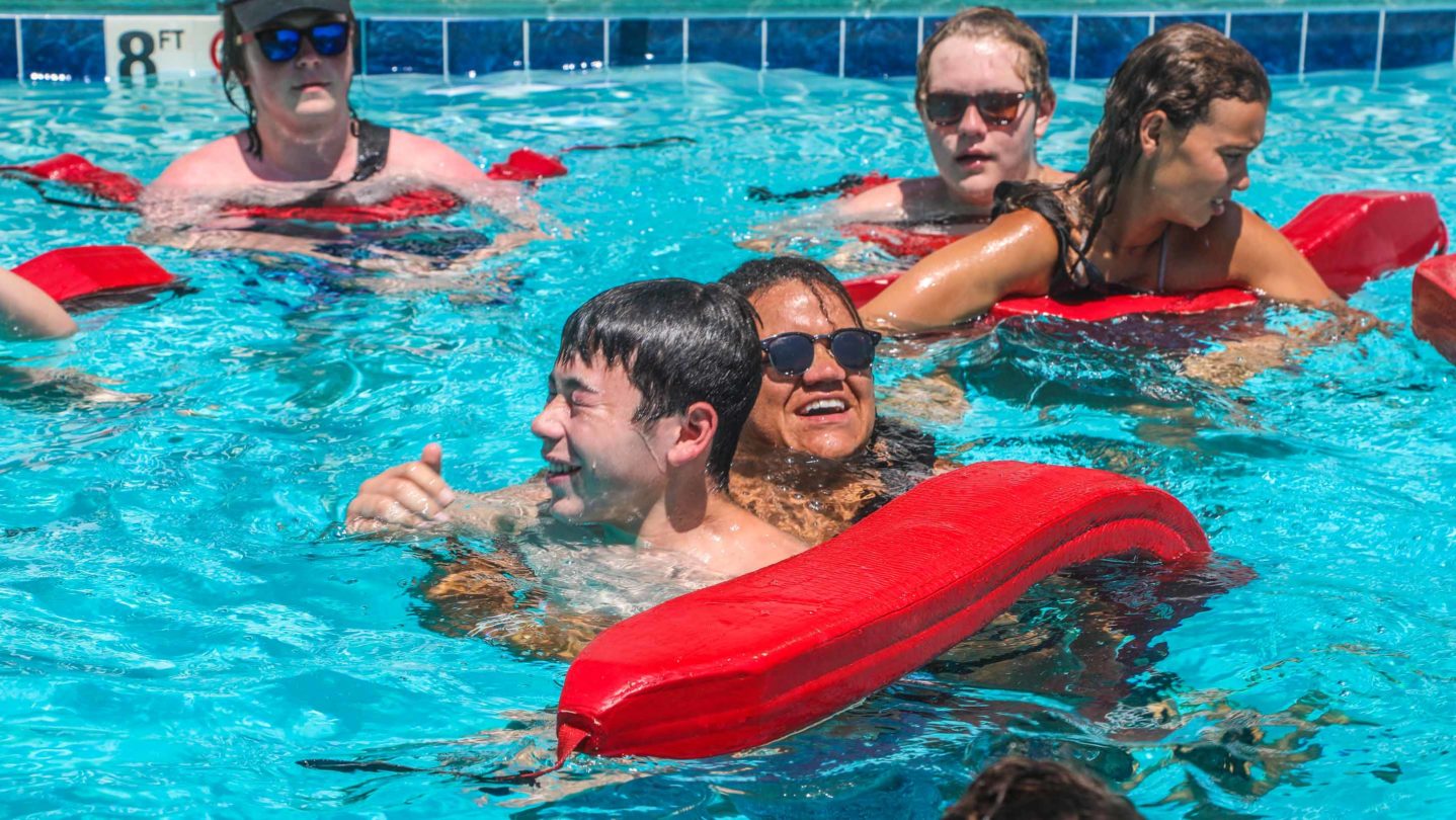 CITs learning how to use lifeguard equipment