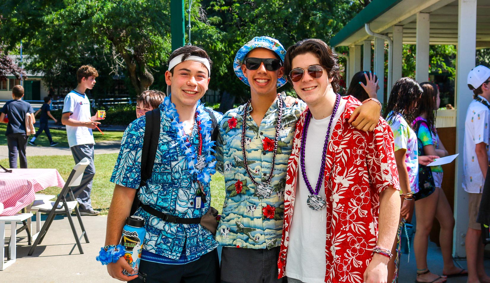 CITs dressed up in hawaiian print shirts