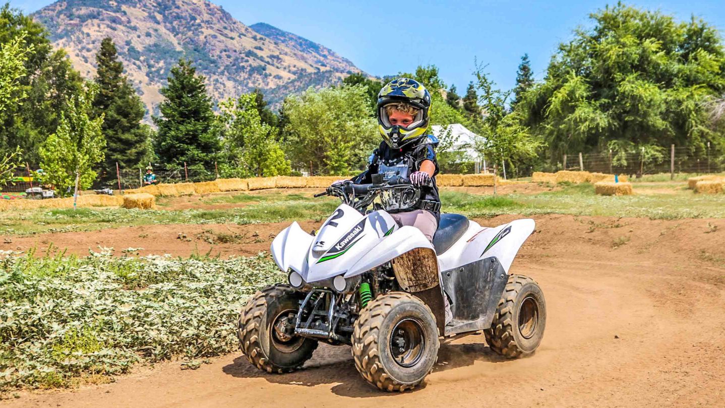 A camper on an ATV