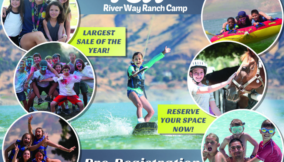 Collage of happy campers participating in different camp activities.