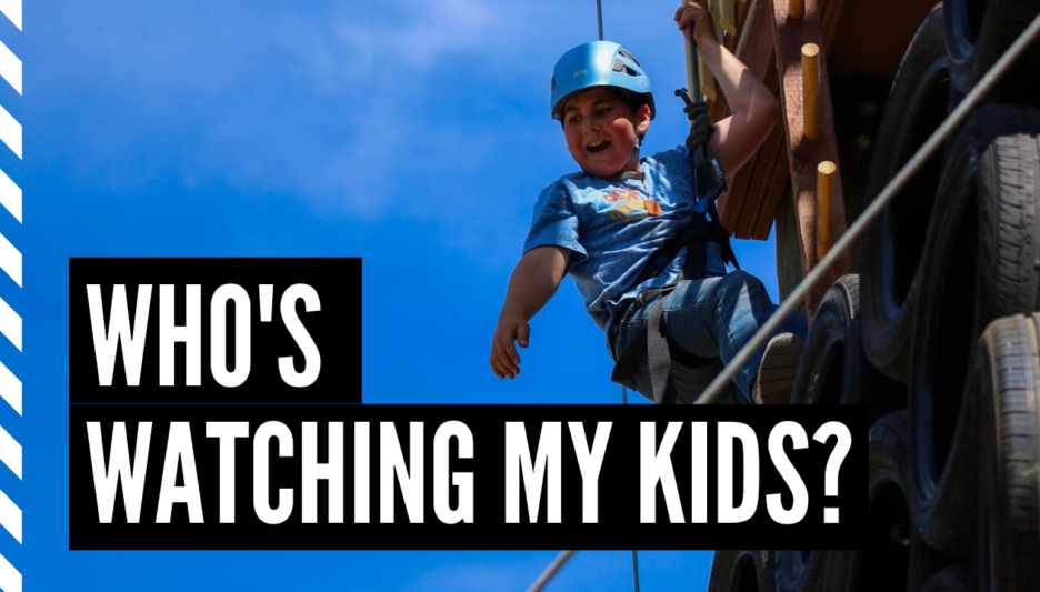 camper climbs ropes course